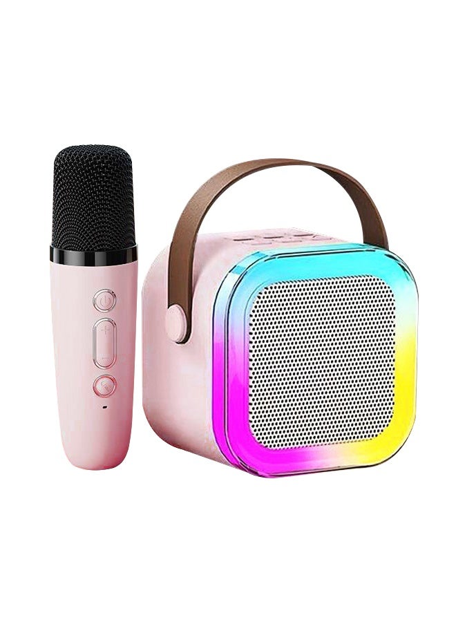 جهاز كاريوكي محمول بتقنية بلوتوث مع ميكروفون لاسلكي، وسماعة كاريوكي صغيرة بخمسة أوضاع إضاءة RGB، ومُغير صوت، وتقنية بلوتوث 5.3، مناسب للأطفال والكبار، للحفلات المنزلية، والسفر، والتوصيل بالتلفزيون. - Image 1